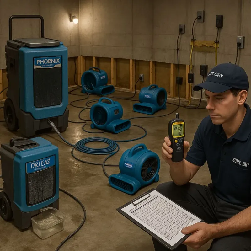 Structural Drying and Dehumidification process in Granville, OH